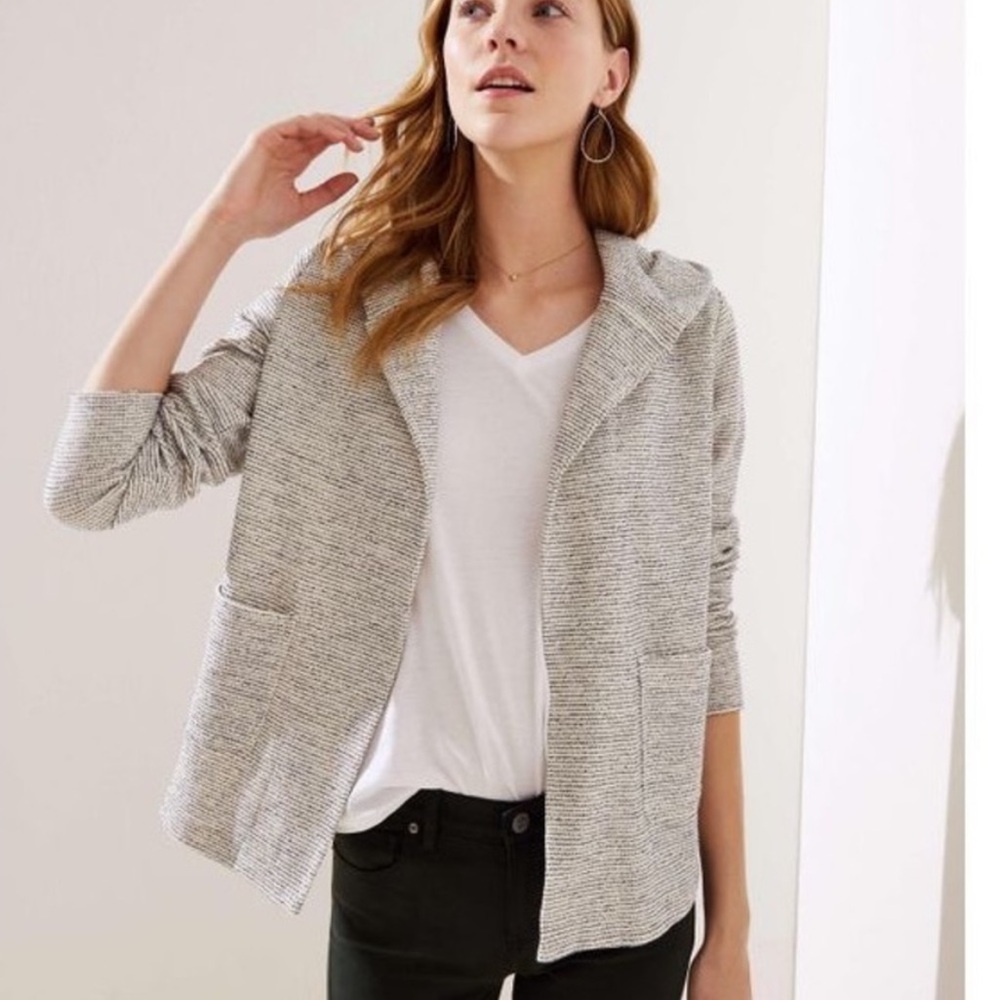 LOFT Textured Twill Cardigan Hoodie